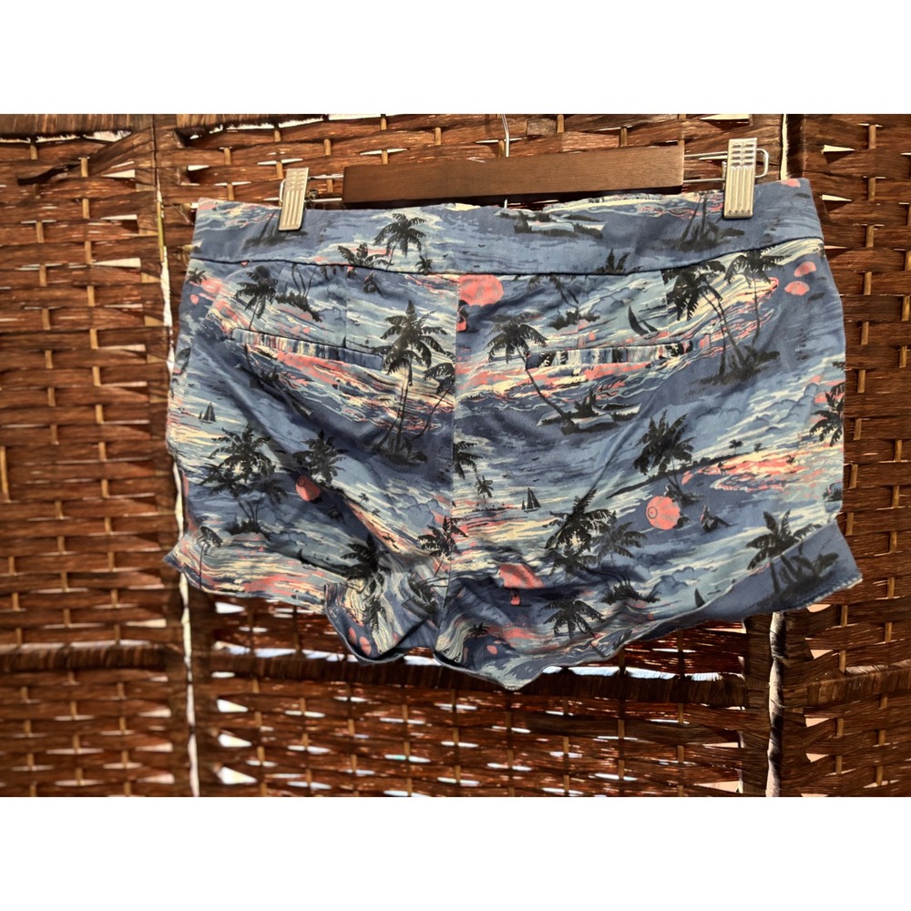 J.Crew Womens Blue Palm Tree Print Stretch Casual Shorts Size‎ 10